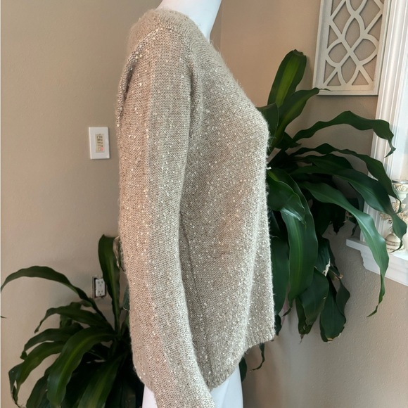 The Limited Tan and Gold sequins  Crew Neck Sweater - Picture 5 of 7